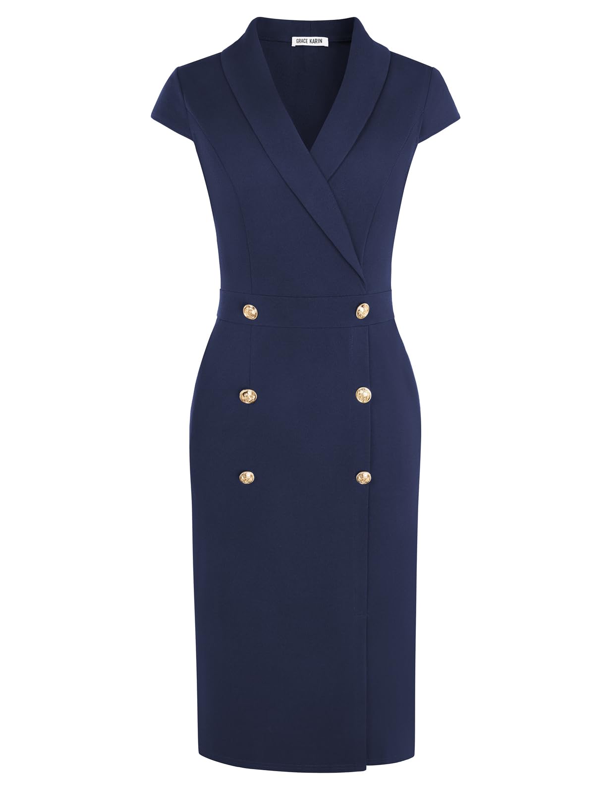 GRACE KARIN Vestidos de trabajo para mujer 2025 Manga casquillo Negocios Formal Midi Bodycon Oficina profesional