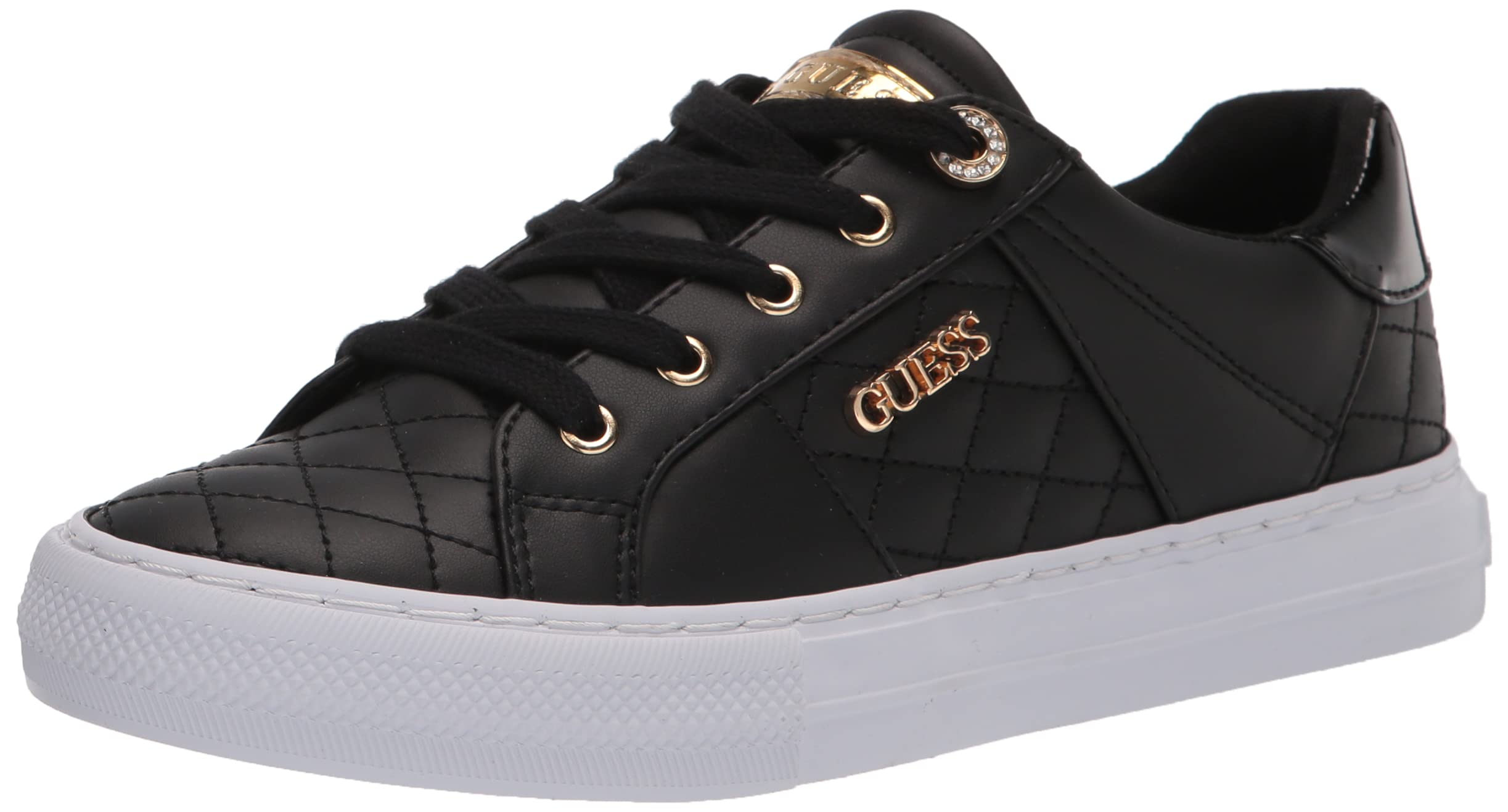Amazon.com | Tenis Guess Loven para mujer, Negro 978, 7.5 | Zapatillas de deporte de moda